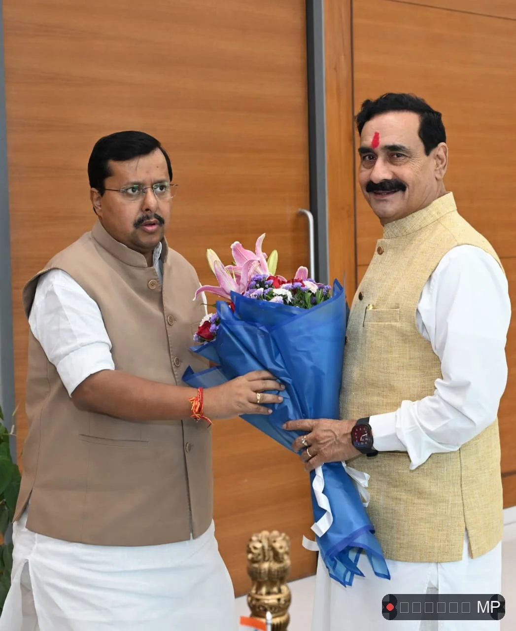 जामवाल और विजयवर्गीय से मुलाकात के बाद राष्ट्रीय अध्यक्ष नितिन नवीन से मिले डॉक्टर नरोत्तम मिश्रा