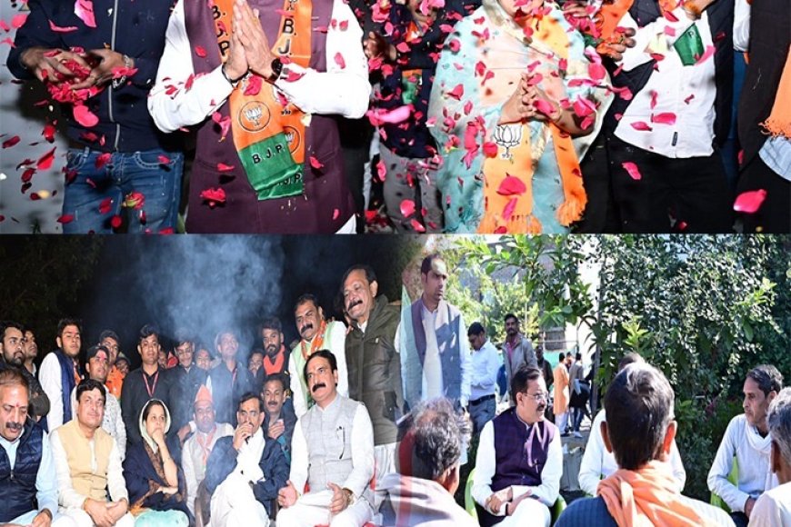 आवन गांव के घर-घर घूमे प्रदेश अध्यक्ष वीडी शर्मा,चाय,मटर और स्वल्पाहार पर की चर्चा,बताई मोदी सरकार की योजना