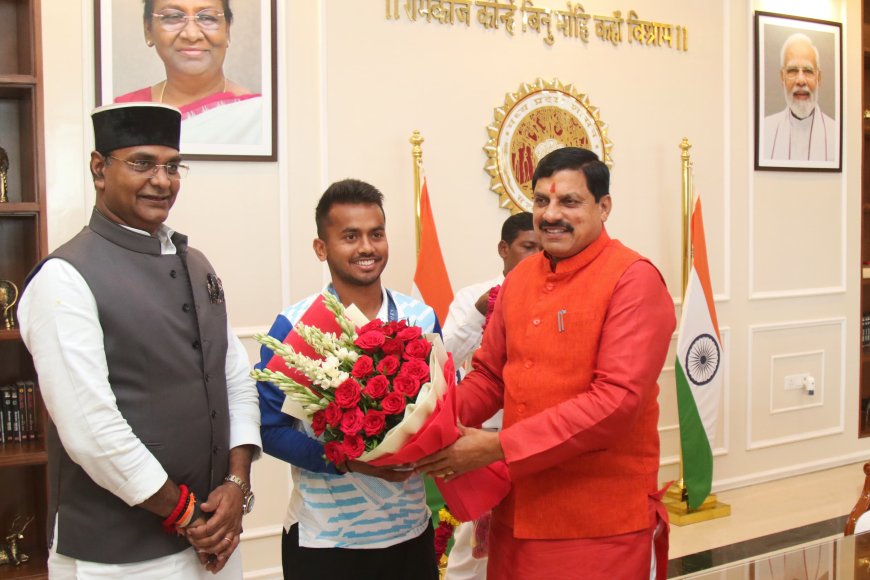 हॉकी खिलाड़ी विवेक सागर का मुख्यमंत्री डॉ. मोहन यादव ने किया सम्मान