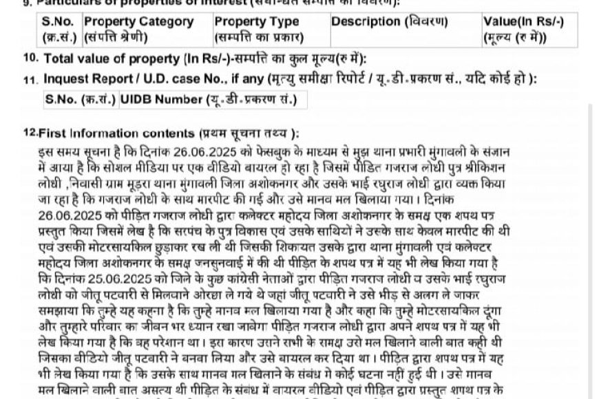कांग्रेस अध्यक्ष जीतू पटवारी के खिलाफ FIR हुई दर्ज,जातीय वैमनस्यता फैलाने का लगा आरोप