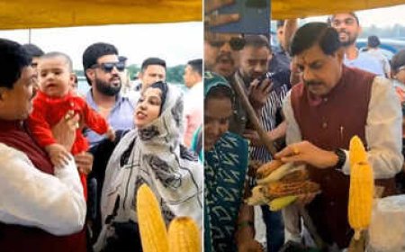 लड़की की एक आवाज पर रुका सीएम का काफिला,सड़क पर भुट्टे खाए और घर भी लेकर गए
