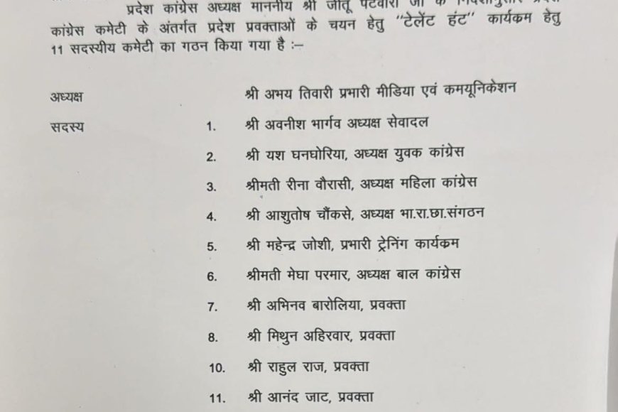 मुकेश नायक के 'टैलेंट' का हुआ 'शिकार' सूची से नाम बाहर कर प्रदेश अध्यक्ष पटवारी ने दिया बड़ा संदेश