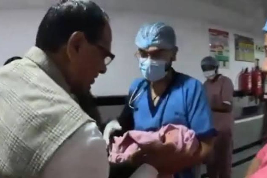 मामा बने 'दादा' पोती के कान में सुनाया गायत्री मंत्र और खूब लुटाया प्यार