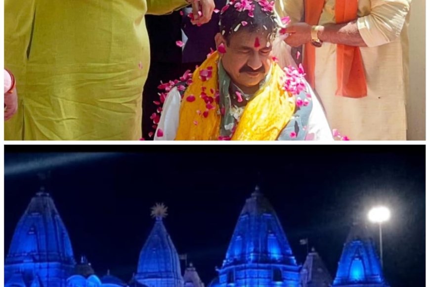पूर्व गृह मंत्री डॉ. नरोत्तम मिश्रा का जागृत हिंदू मंच ने फूलों की बारिश कर किया जोरदार स्वागत